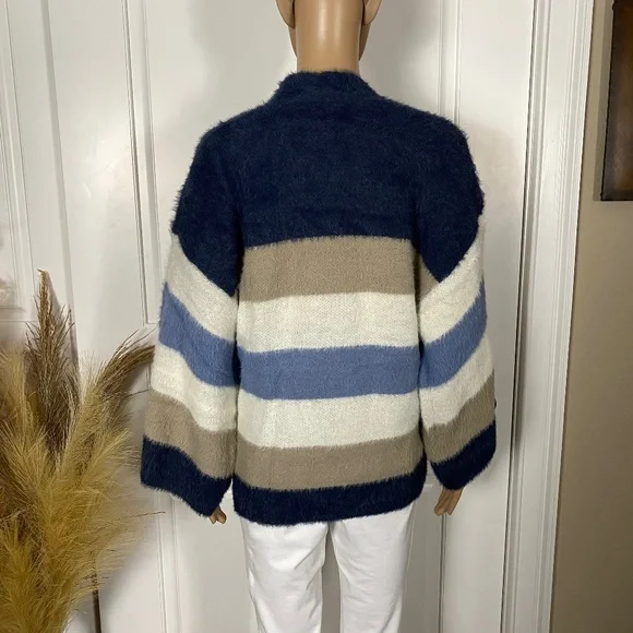 COLOR BLOCK 3/4 SLEEVE CARDIGAN - Picture 5 of 9